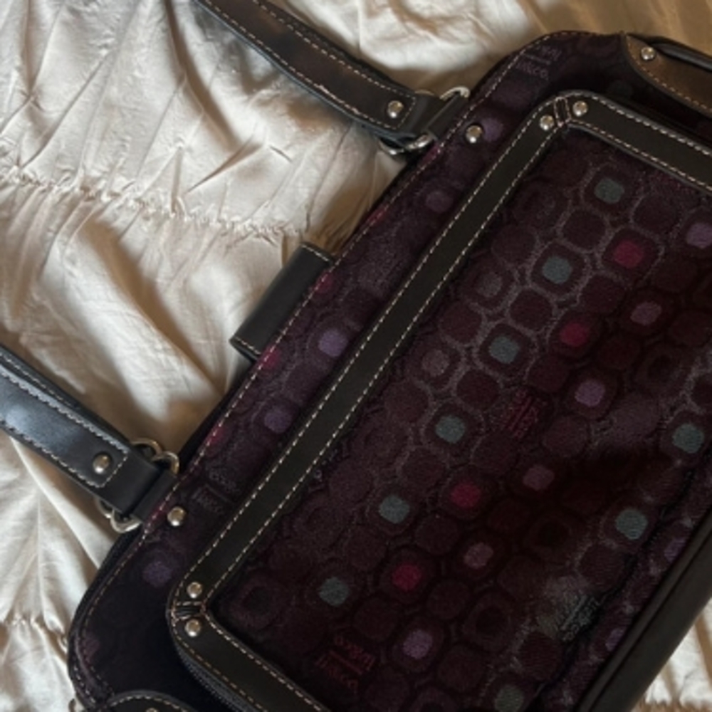 Liz & Co Black and Purple Crossbody Bag with Structured Design